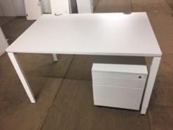 1200 White bench style desking