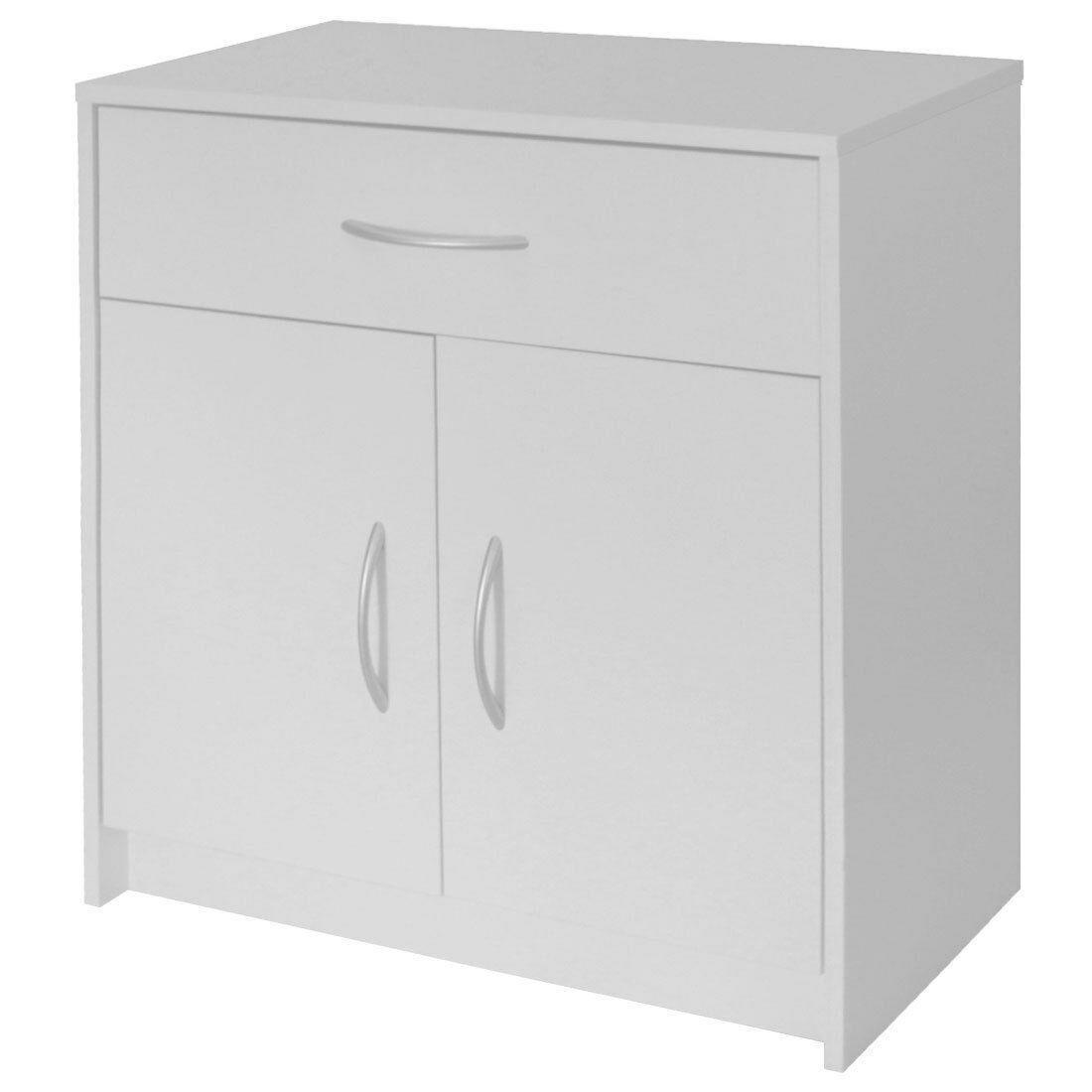 SOS White Wooden Narrow Storage Surrey Office Supplies