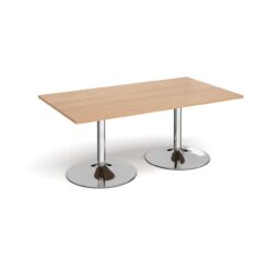SOS 1800 x 1000 Chrome Base Meeting Table - BEECH