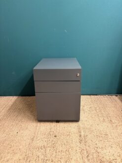 Dark grey 3 drawer mobile pedestal